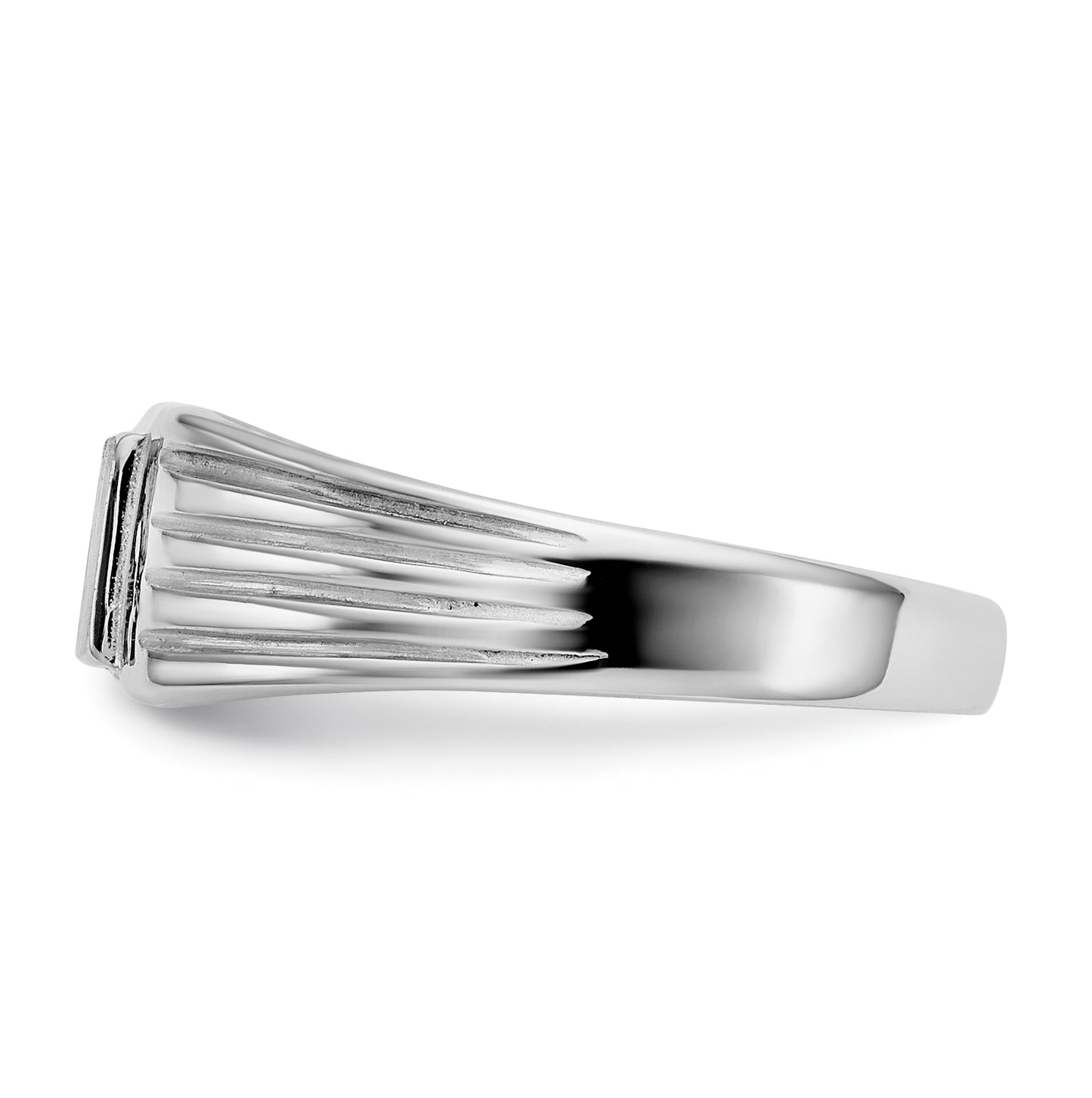 14k White Gold 5.25x5.0mm Childs Open Back Signet Ring