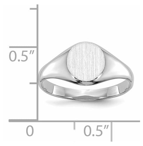 14k White Gold Childs Closed Back Signet Ring