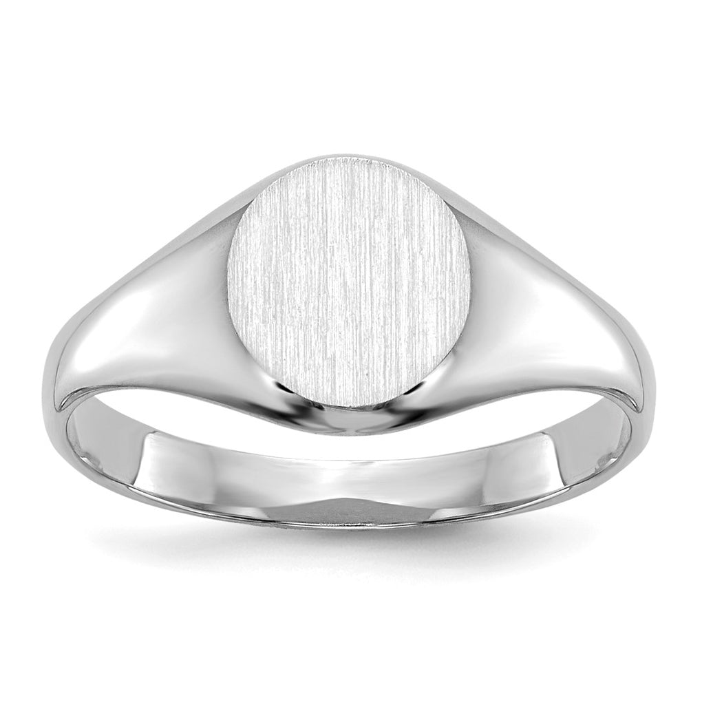 14k White Gold Childs Closed Back Signet Ring