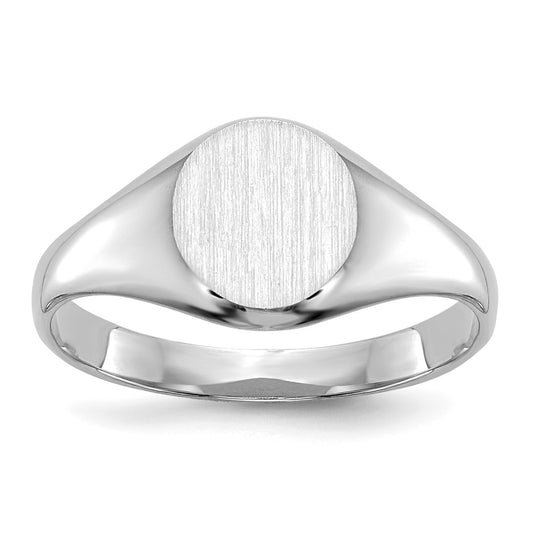 14k White Gold Childs Closed Back Signet Ring