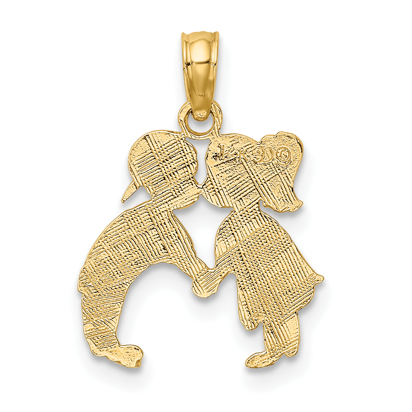 14K Yellow Gold Kissing Boy and Girl Charm