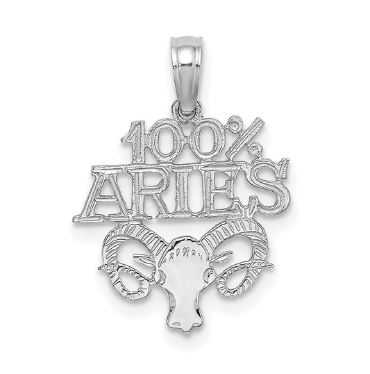 14K White Gold 100% ARIES Zodiac Charm