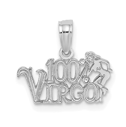 14K White Gold 100% VIRGO Zodiac Charm