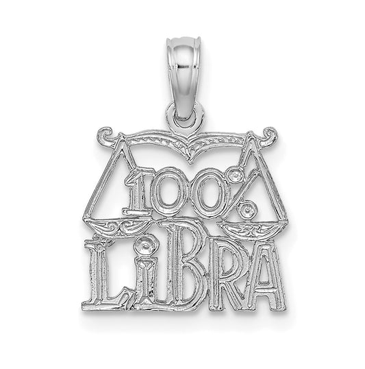 14K White Gold 100% LIBRA Zodiac Charm