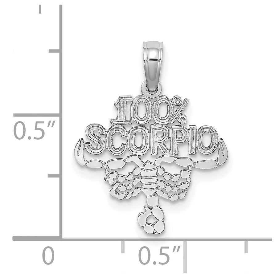 14K White Gold 100% SCORPIO Zodiac Charm