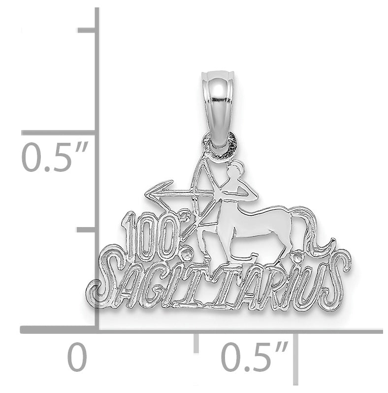 14K White Gold 100% SAGITTARIUS Zodiac Charm