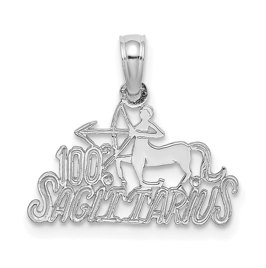 14K White Gold 100% SAGITTARIUS Zodiac Charm