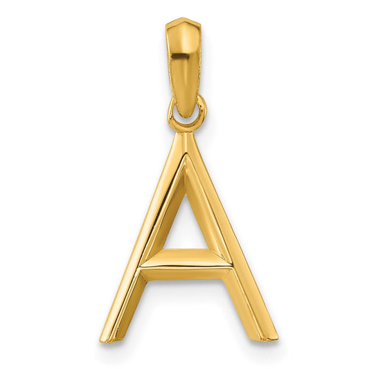 14K Yellow Gold Fancy Letter A