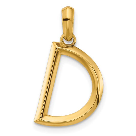 14K Yellow Gold Fancy Letter D