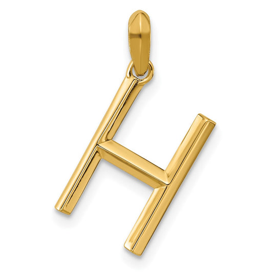 14K Yellow Gold Fancy Letter H