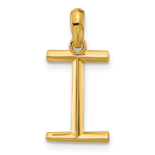 14K Yellow Gold Fancy Letter I