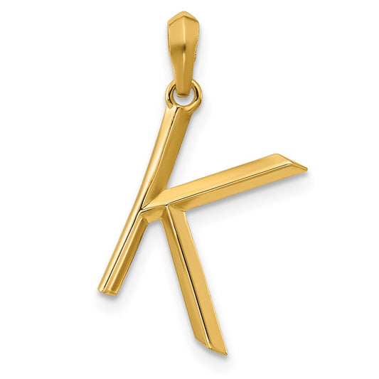 14K Yellow Gold Fancy Letter K