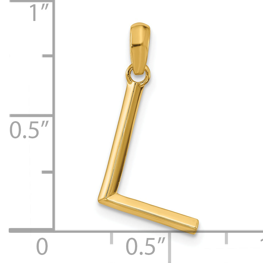 14K Yellow Gold Fancy Letter L