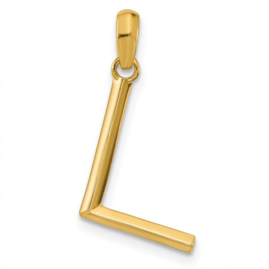 14K Yellow Gold Fancy Letter L