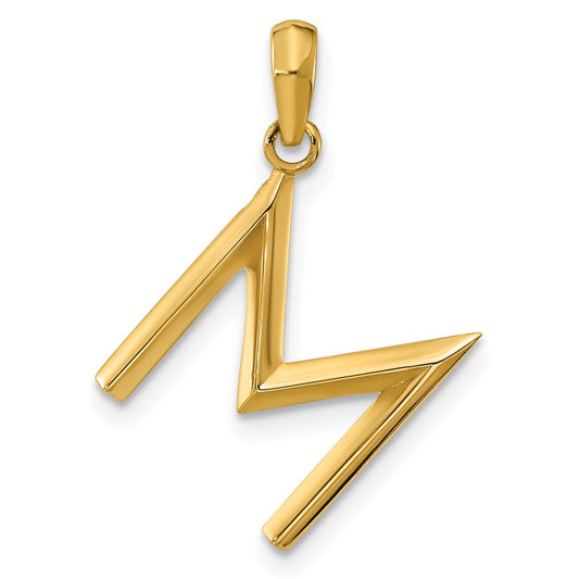 14K Yellow Gold Fancy Letter M