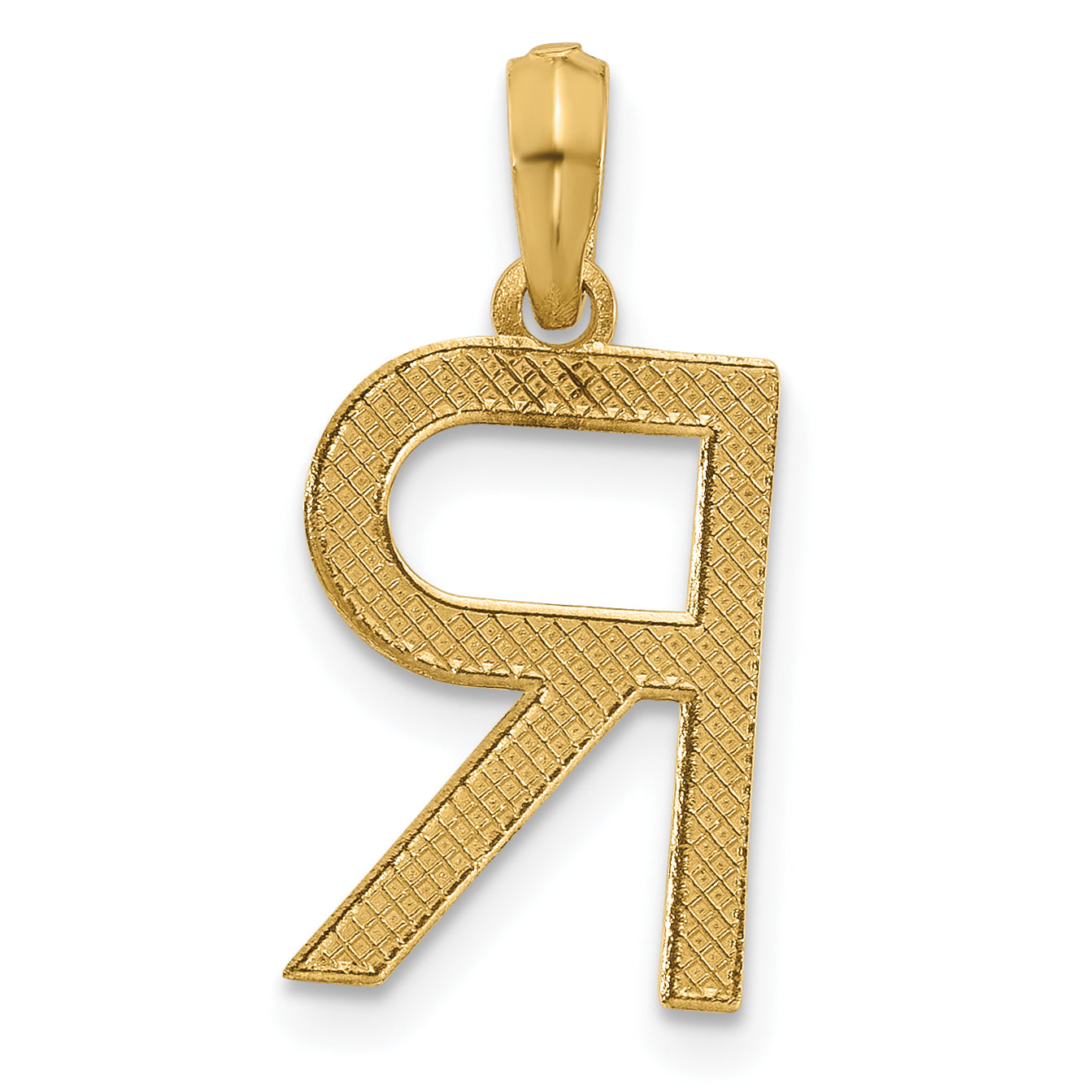 14K Yellow Gold Fancy Letter R