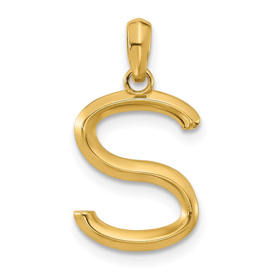 14K Yellow Gold Fancy Letter S