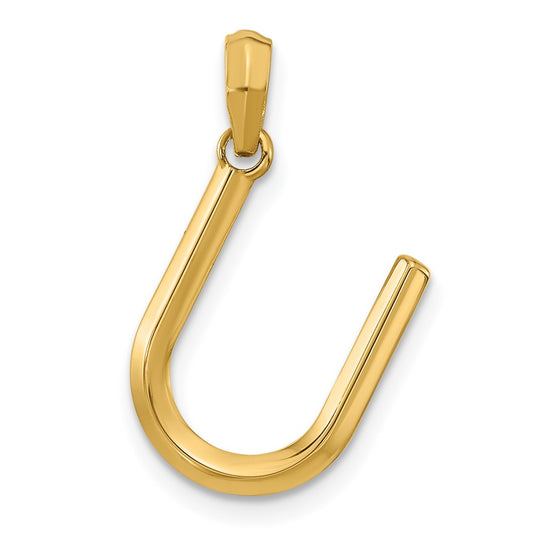 14K Yellow Gold Fancy Letter U