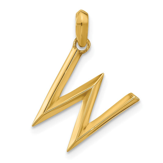 14K Yellow Gold Fancy Letter W