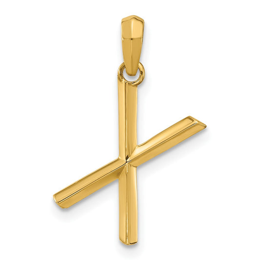 14K Yellow Gold Fancy Letter X