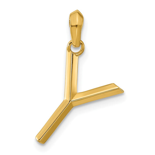 14K Yellow Gold Fancy Letter Y