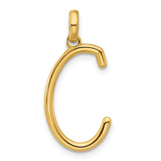 14K Yellow Gold Fancy Letter C