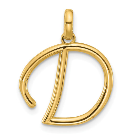 14K Yellow Gold Fancy Letter D