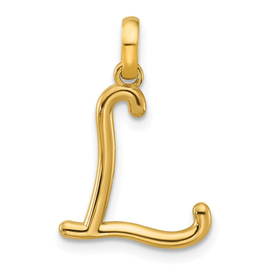 14K Yellow Gold Fancy Letter L