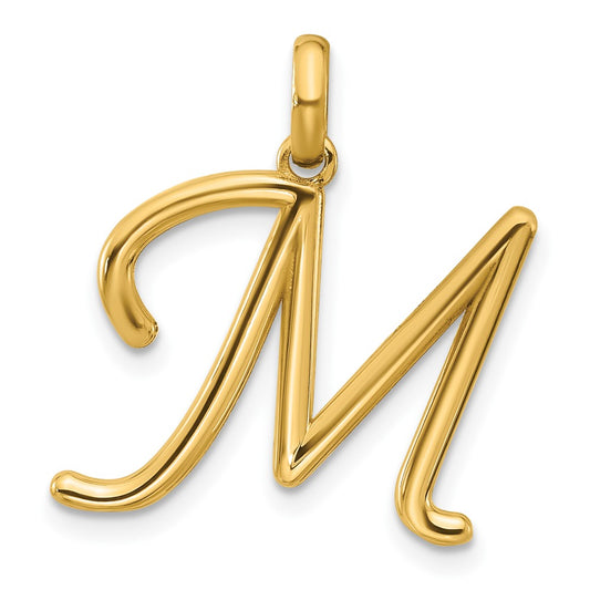 14K Yellow Gold Fancy Letter M