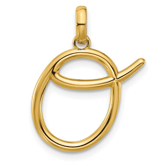 14K Yellow Gold Fancy Letter O