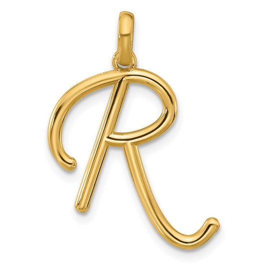 14K Yellow Gold Fancy Letter R