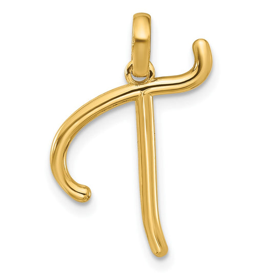 14K Yellow Gold Fancy Letter T