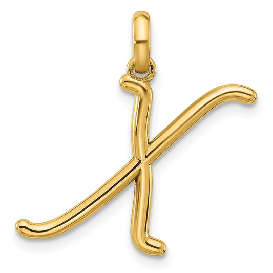 14K Yellow Gold Fancy Letter X