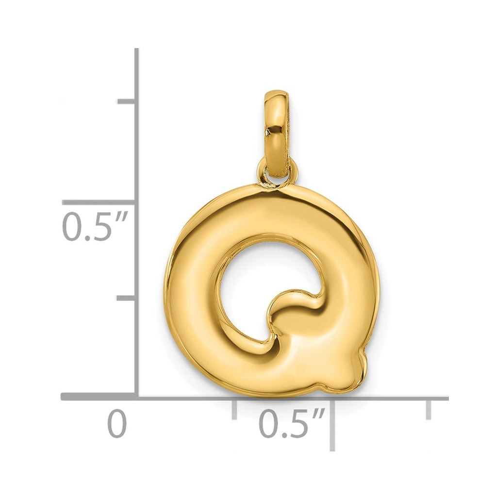 14K Yellow Gold Fancy Letter Charm