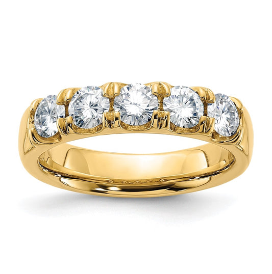 14K Yellow Gold 1.50ct. 5 Stone Moissanite Band