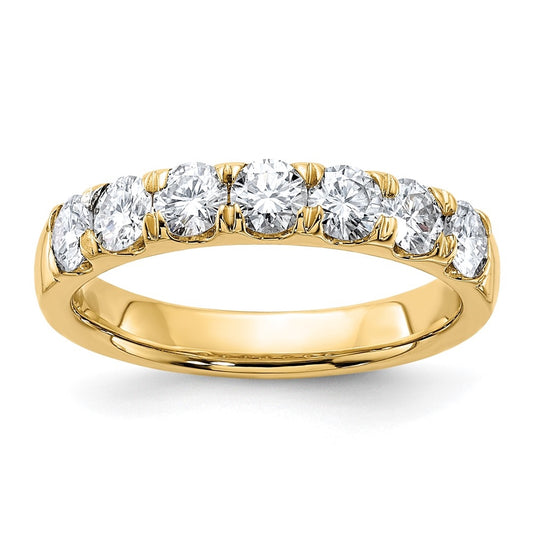 14K Yellow Gold 1ct. 7 Stone D E F Pure Light Moissanite Band
