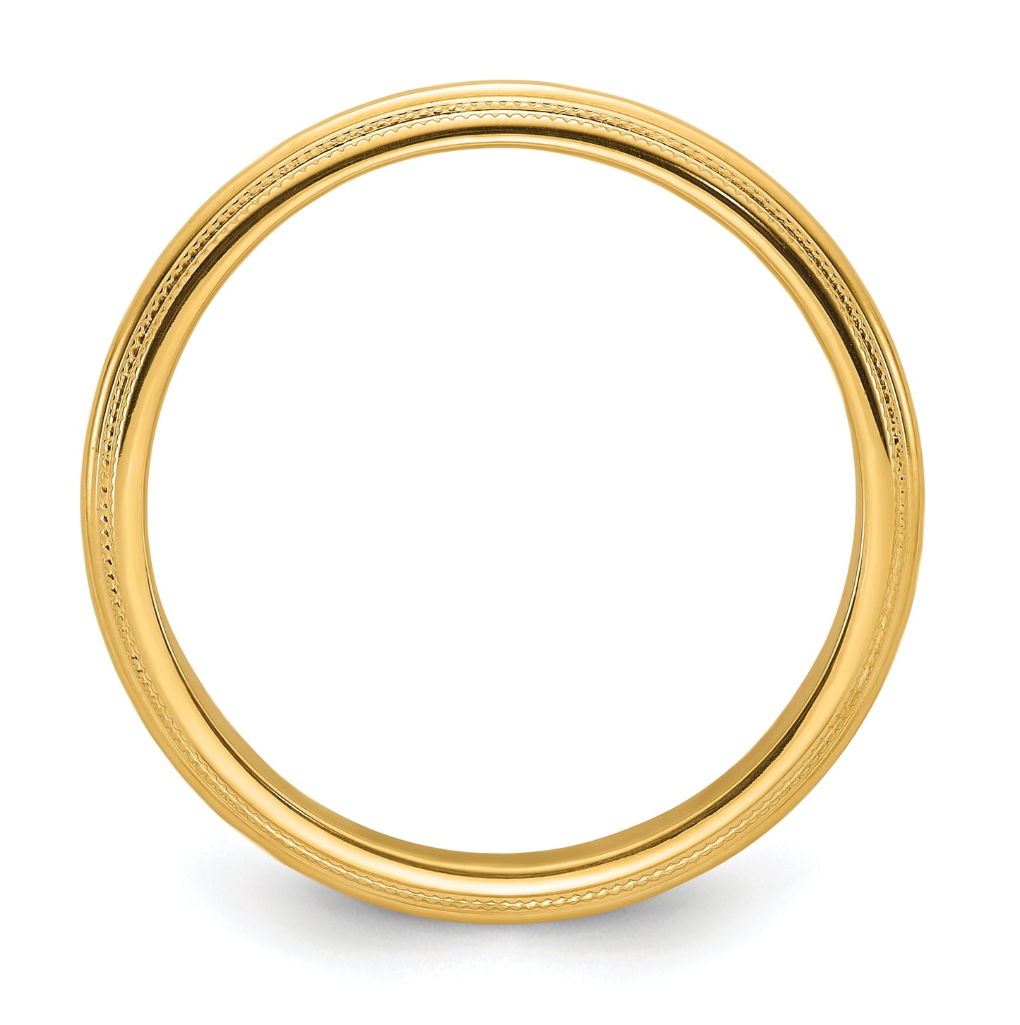 14k Yellow Gold 5mm Double Milgrain Comfort Fit Wedding Band Size 5