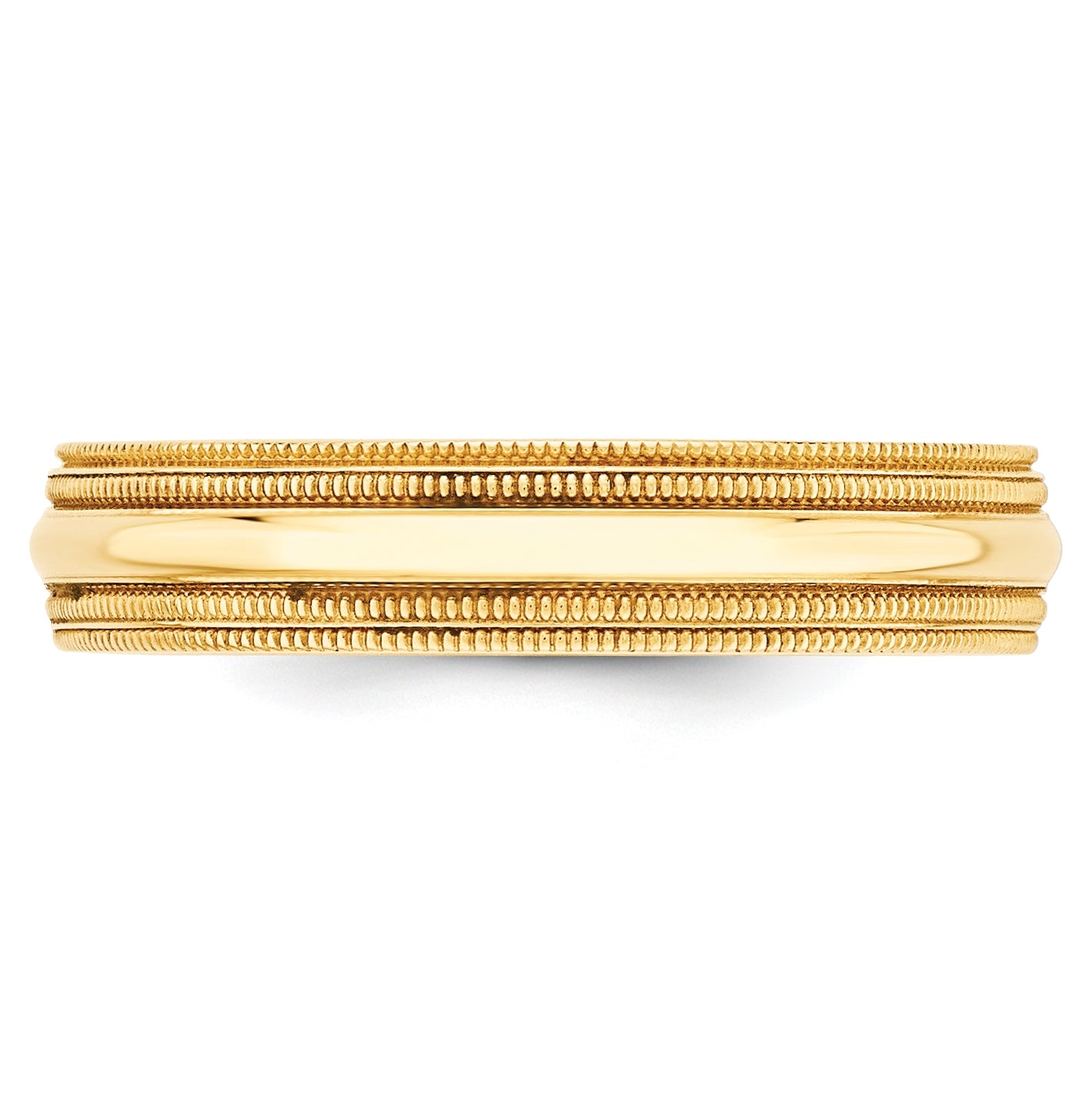 14k Yellow Or White Gold Double Milgrain Comfort Fit Wedding Band