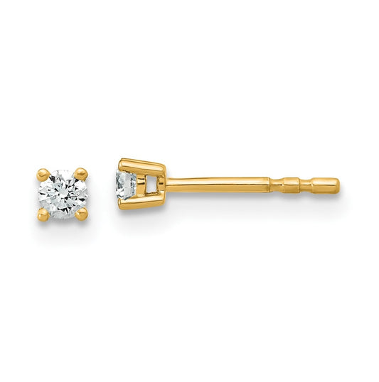 18k Yellow Or White Gold Or Platinum Or Sterling Silver Lab Grown Diamond VS+ F+ Round Complete Four Prong Stud Earrings