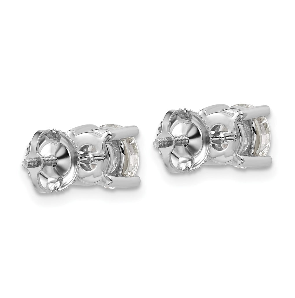 18K Yellow Or White Gold Or Platinum Lab Grown Diamond VS+ F+ Round Complete Four Prong Screwback Stud Earrings