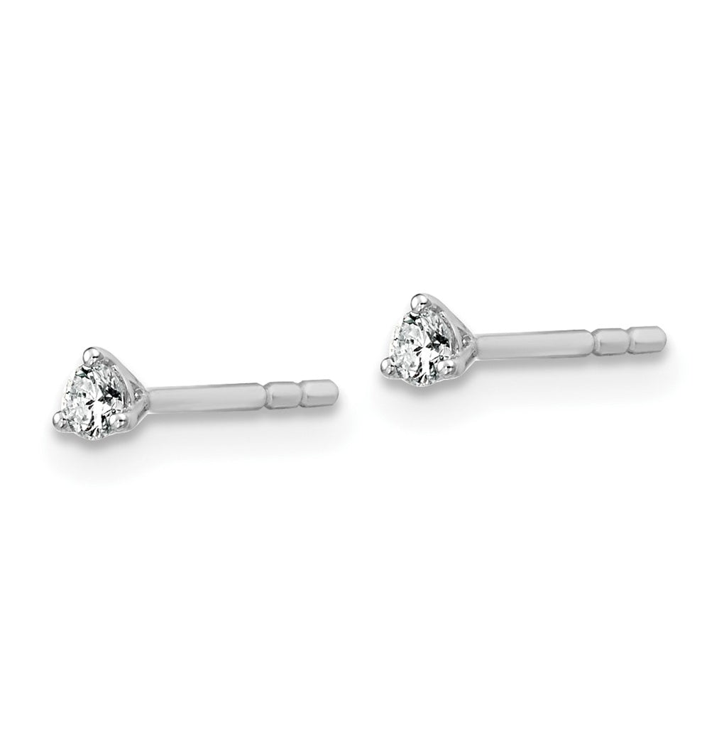 18k Yellow Or White Gold Or Platinum Lab Grown Diamond VS+ F+ Round Complete Three Prong Stud Earrings