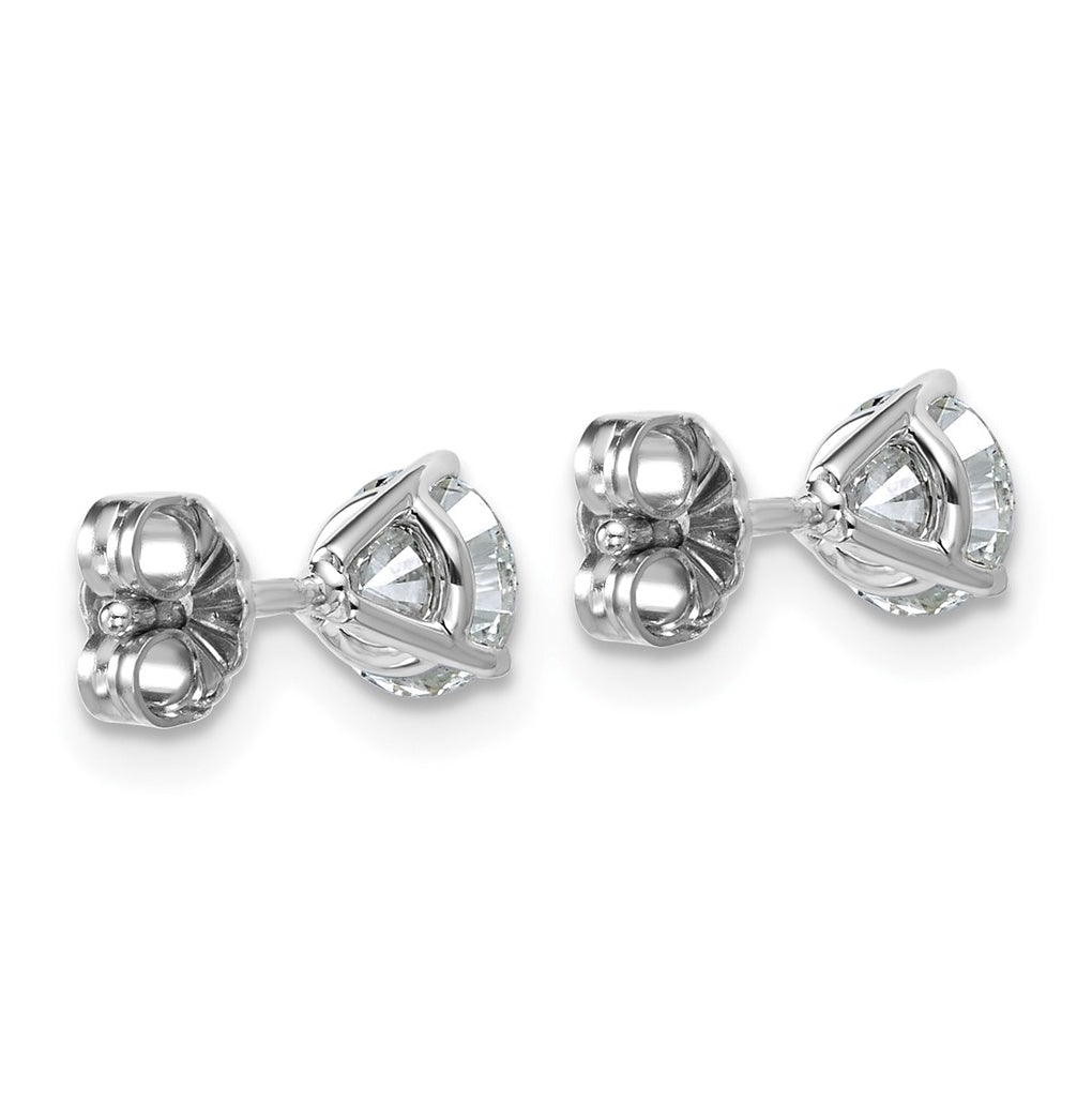 18k Yellow Or White Gold Or Platinum Certified Lab Grown Diamond VS+ F+ Round Complete Three Prong Stud Earrings