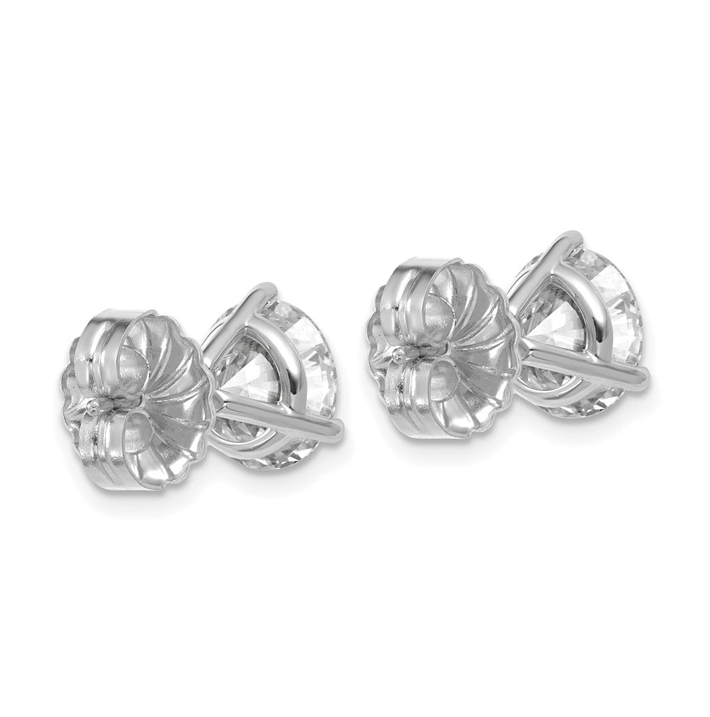 18k Yellow Or White Gold Or Platinum Certified Lab Grown Diamond VS+ F+ Round Complete Three Prong Stud Earrings