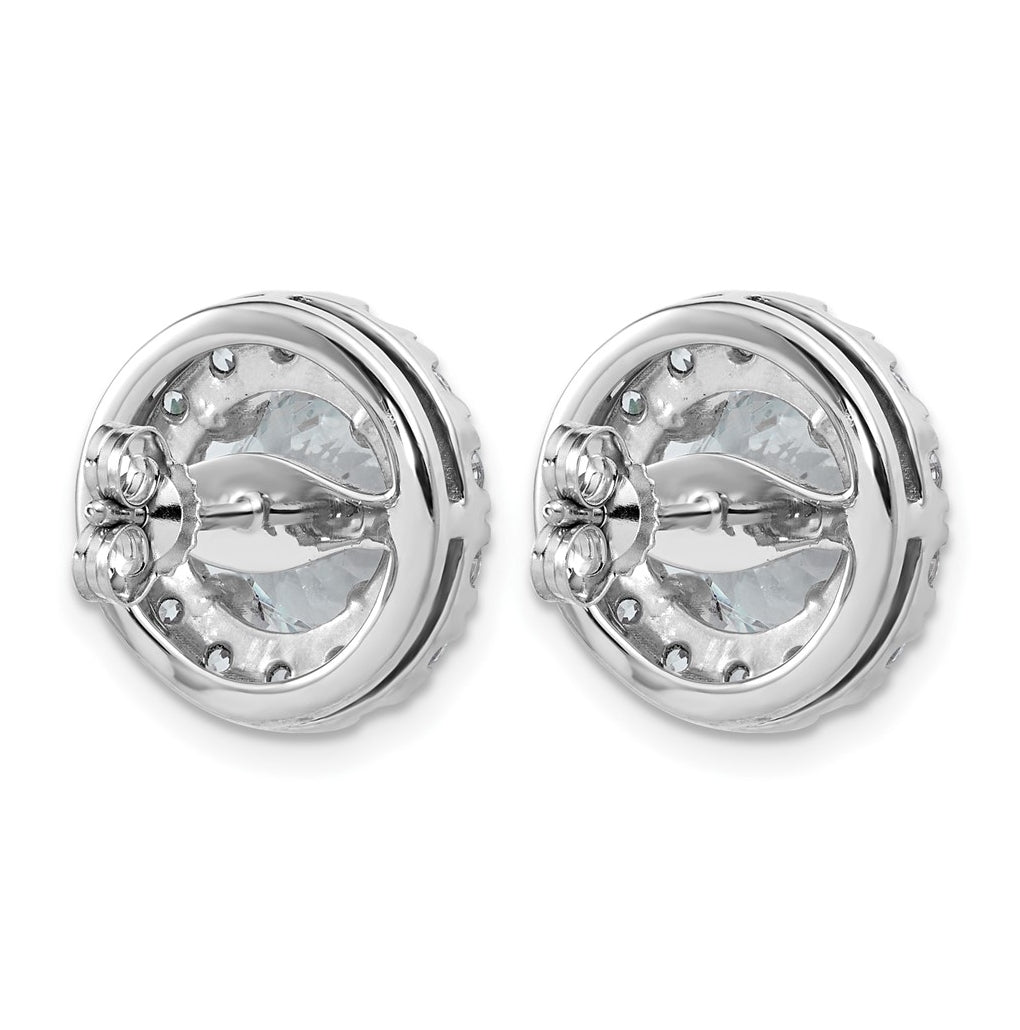 14k White Gold 7 5/8 carat Lab Grown Diamond VS+ F+ Round Complete Halo Post Earrings