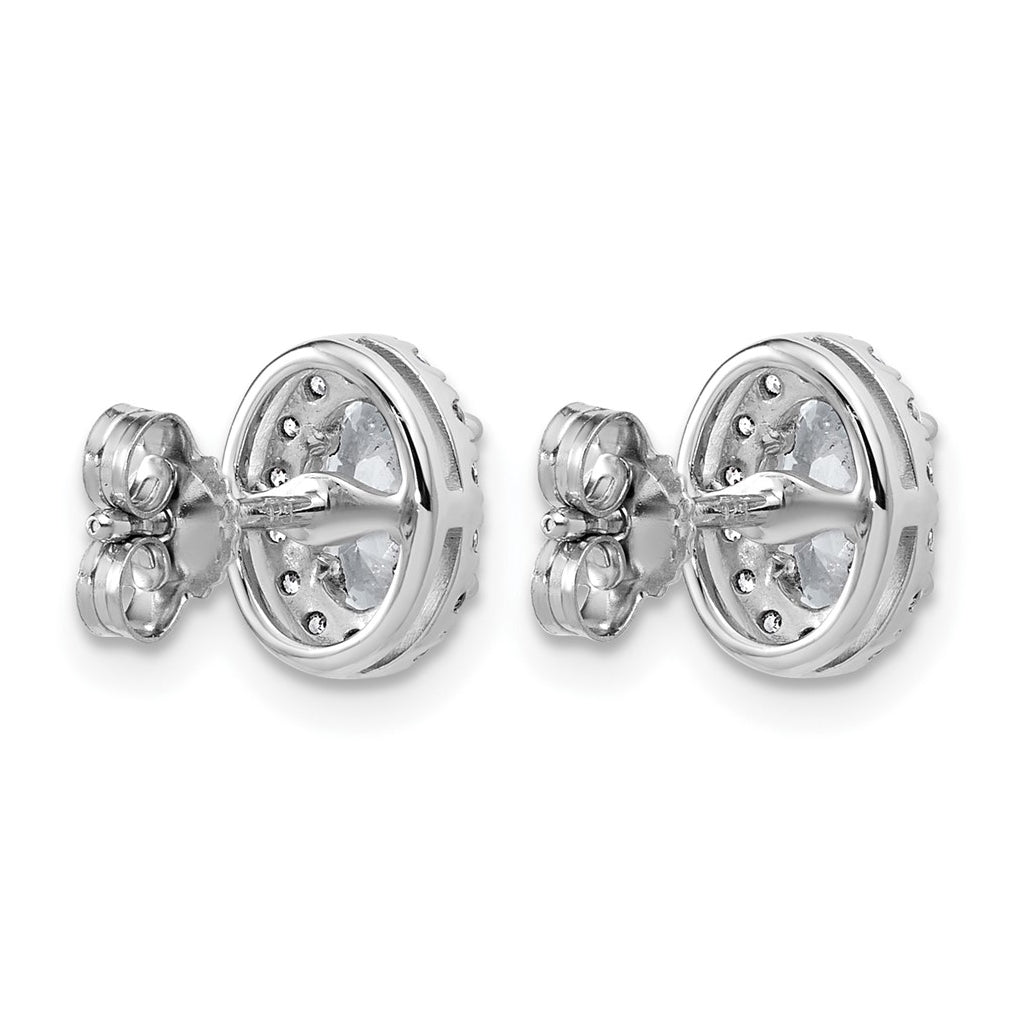 14k White Gold 1 1/4 carat Lab Grown Diamond VS+ F+ Complete Oval Halo Earrings