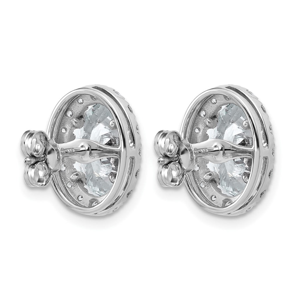 14k White Gold 4 3/4 carat Lab Grown Diamond VS+ F+ Complete Oval Halo Earrings