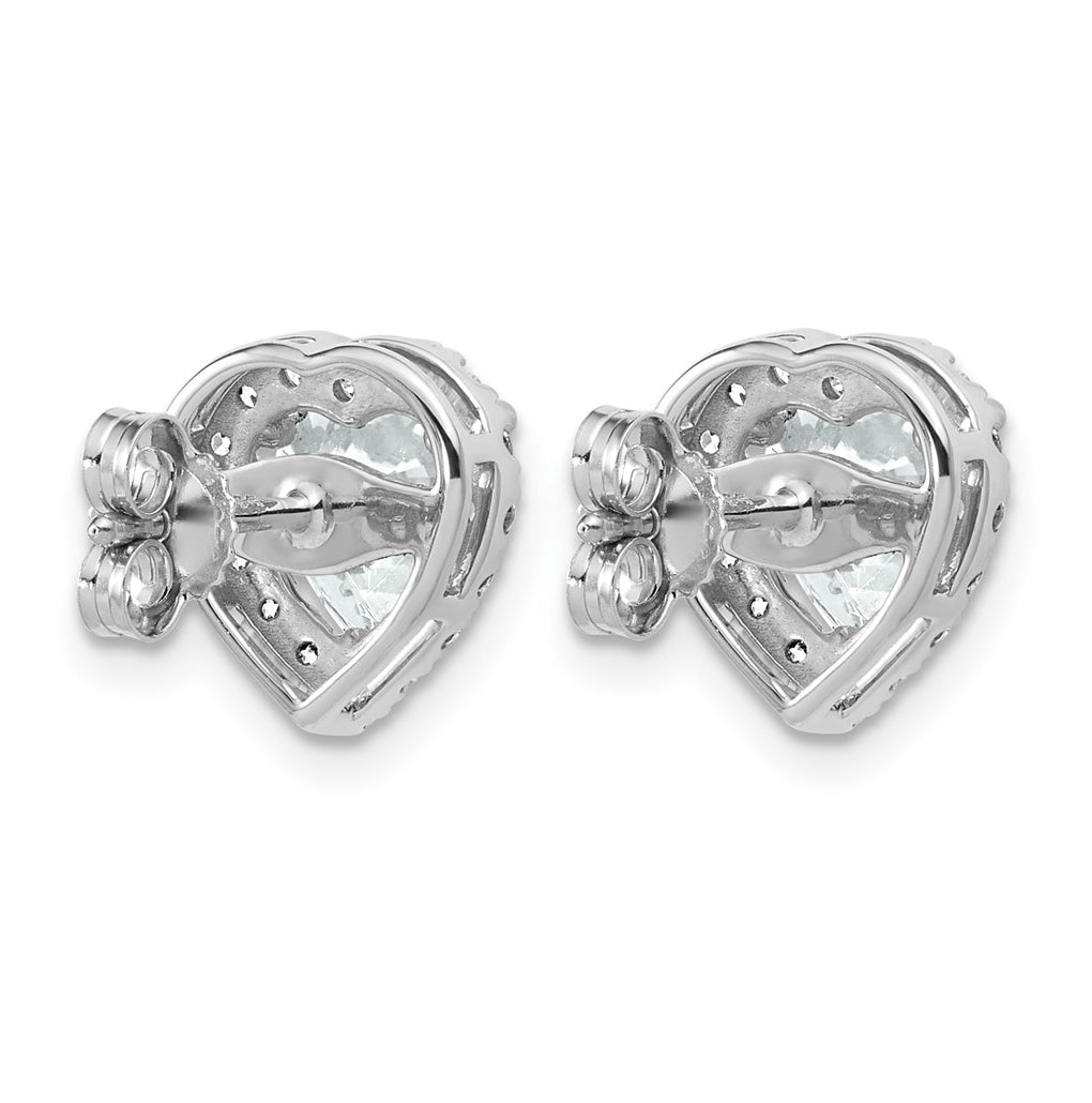 14k White Gold 2 3/8 carat Lab Grown Diamond VS+ F+ Complete Heart Halo Post Earrings
