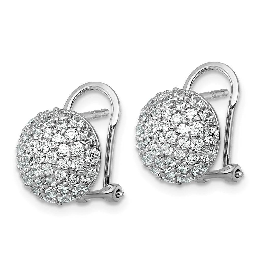14k White Gold 1 5/8 carat Lab Grown Diamond VS+ F+ Pave Ball Complete Leverback Post Earrings