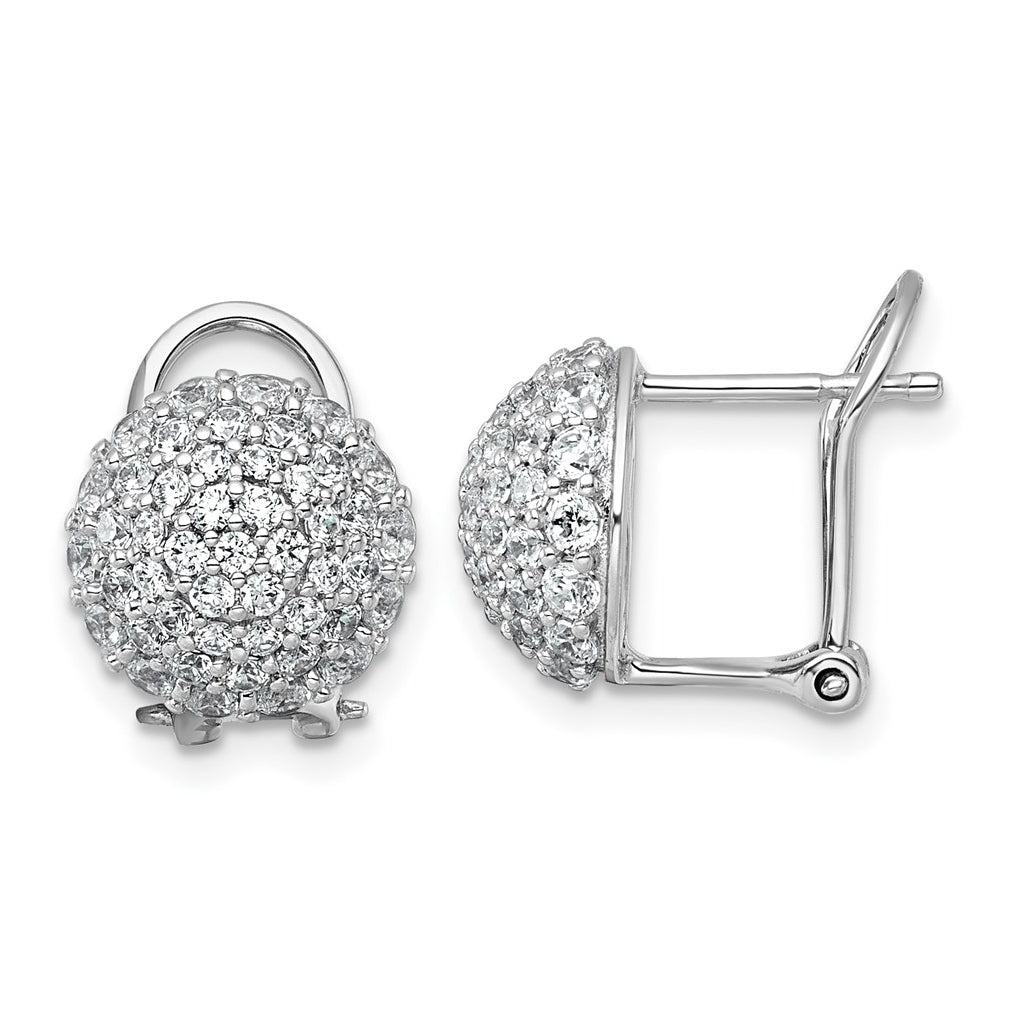 14k White Gold 1 5/8 carat Lab Grown Diamond VS+ F+ Pave Ball Complete Leverback Post Earrings