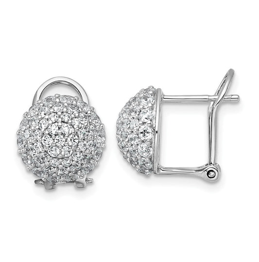 14k White Gold 1 5/8 carat Lab Grown Diamond VS+ F+ Pave Ball Complete Leverback Post Earrings